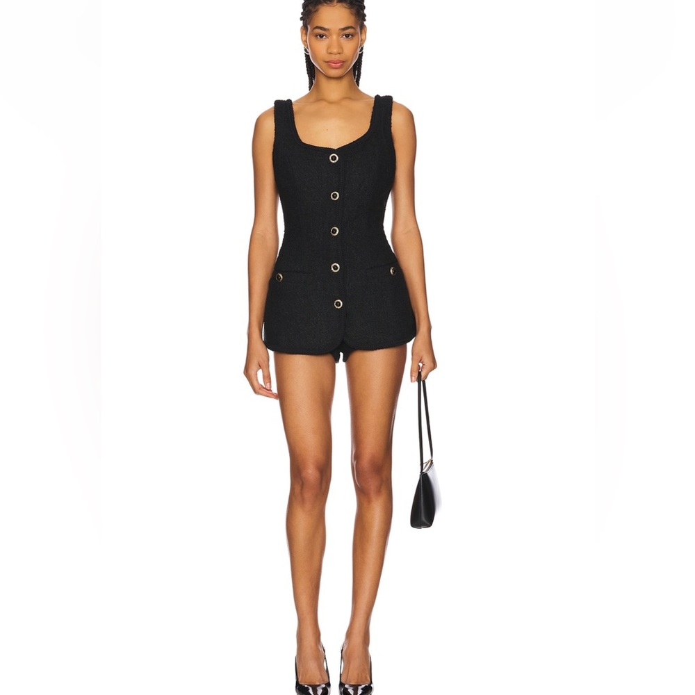 Majorelle Gabrielle Tweed Shorts Black Gold Botton Pocket Revolve XS Brand New